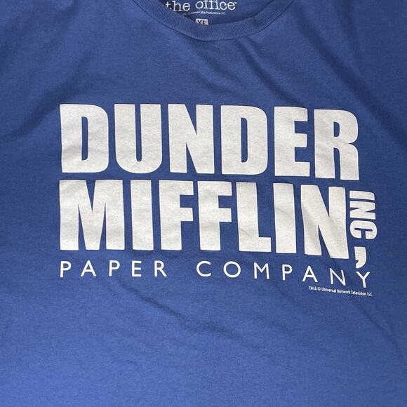 The Office Dunder Mifflin T-Shirt Men’s XL Blue Graphic Tee 2017 Universal TV - Picture 2 of 9